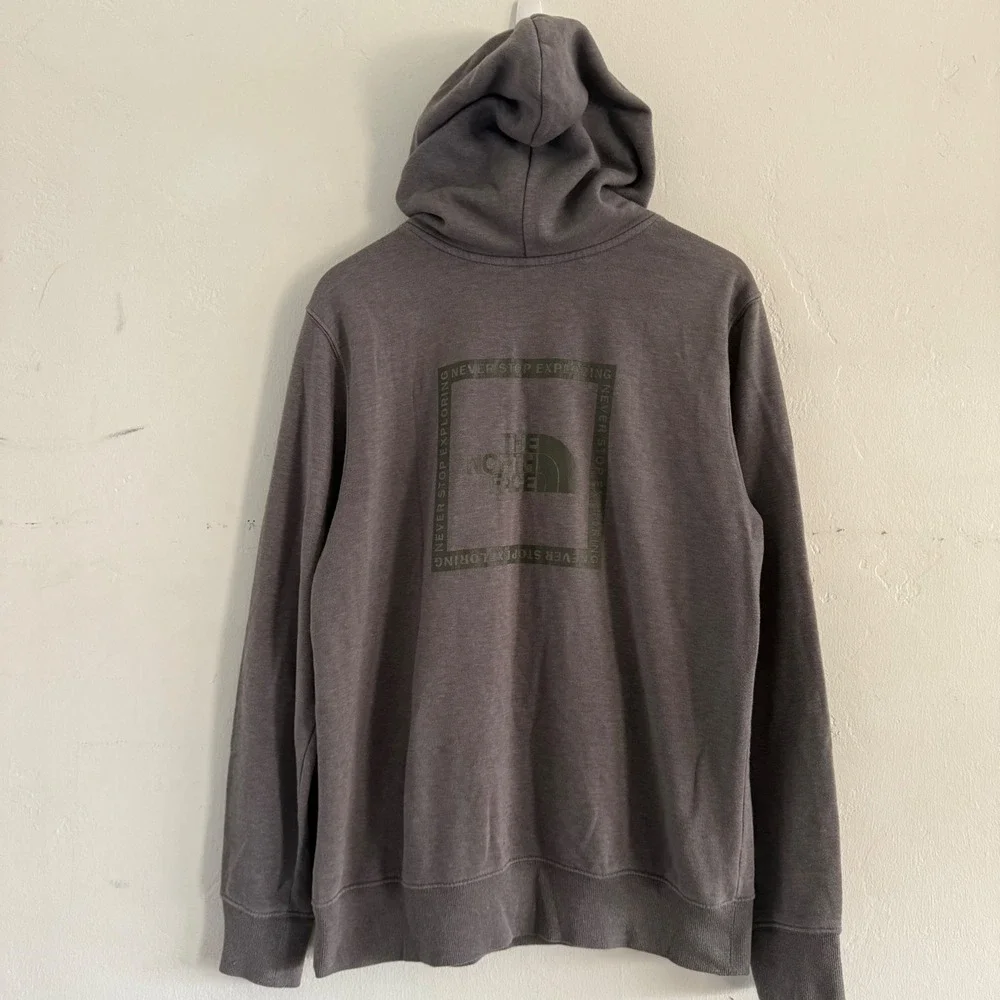 The North Face Pull Over Hoodie‎ Logo Print Mens Size Medium Gray